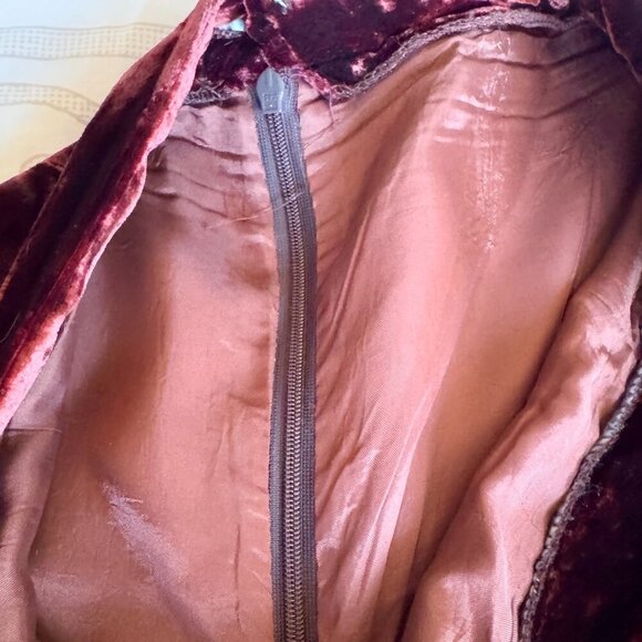Vintage Handmade Burgundy Wine Velvet Pants - Picture 6 of 10